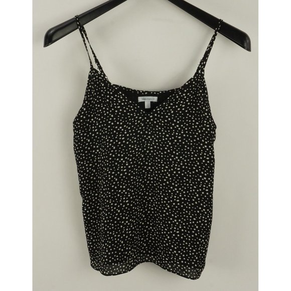 New ABOUND Women's Size M Medium Black & Ivory Dot Print Chiffon V-Neck Camisole - Picture 1 of 8